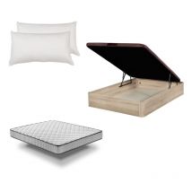 Santino - Pack Canapé de madera Cambrian + Colchón pro Nature + Almohada Fibra - Envío y Montaje Incluidos - 200cm