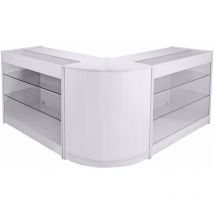 MonsterShop – Pack Capricorn, Lot de Vitrines Comptoirs Blanc Brillant pour Commerces et Magasins, 2 Comptoirs Verrouillables K1200 et 1 Comptoir