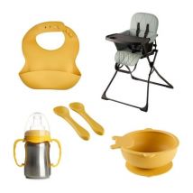 Thermobaby - Pack chaise haute pliable handy - Kit repas complet et design