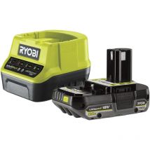 Ryobi - Pack chargeur rapide 2,0 a + 1 Batterie Lithium+ 18V one+ 2,0 Ah