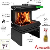 Poêle à bois 3 faces Scandinavian 65 A.Caminetti