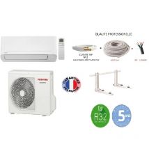 Toshiba - Pack Climatiseur réversible Mono-split naka 3,5 kw 35m2 + kit 3 mètres de pose complet