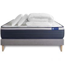 Actisom - Pack Colchón gris muelles y viscoelástica 180 x 200