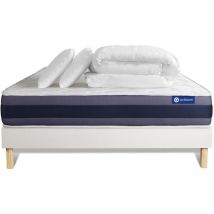 Actisom - Pack Colchón blanco muelles y viscoelástica 140 x 200