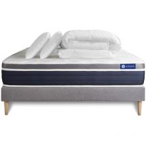 Actisom - Pack Colchón gris látex y espuma viscoelástica 140 x 200