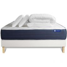 Actisom - Pack Colchón blanco látex y espuma viscoelástica 200 x 200
