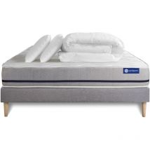 Actisom - Pack Colchón gris látex y espuma viscoelástica 200 x 200