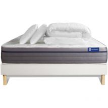 Actisom - Pack Colchón blanco látex y espuma viscoelástica 140 x 200