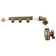 Arcanaute - Pack collecteur distribution sanitaire/chauffage m 3/4 (20/27) - f 1/2 (15/21) - 3 Sorties Verticales Mâles 1/2 (15/21) - 1 Sortie