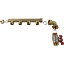 Arcanaute - Pack collecteur distribution sanitaire/chauffage m 3/4 (20/27) - f 1/2 (15/21) - 4 Sorties Verticales Mâles 1/2 (15/21) - 1 Sortie
