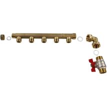 Arcanaute - Pack collecteur distribution sanitaire/chauffage m 3/4 (20/27) - f 1/2 (15/21) - 5 Sorties Verticales Mâles 1/2 (15/21) - 1 Sortie