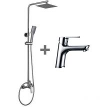 Pack columna y grifo monomando six acabado cromo brillo fabricado en latón - Kibath
