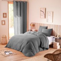 Pack complet 4 pièces 'Noah' Gaze de Coton 260 x 240 pour lit 2 Places 180 cm King size - Noah Ardoise