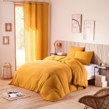 Coton Pur - Pack complet 4 pièces 'Noah' Gaze de Coton 260 x 240 pour lit 2 Places 180 cm King size - Noah Curry