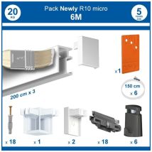 Newly - Pack complet 6 mètres cimaise R10 micro perlon couleur Blanc (peut être peint)