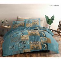 Pack complet 6 pièces pour lit 2 places 180 x 200 cm 'King size' Suriname Bleu