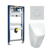 Geberit - Pack complet Bâti support urinoir et Urinoir Laufen vila