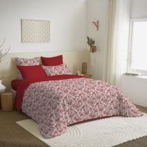Univers Decor - Pack complet housse de couette réversible pour lit 160 x 200 cm Bérengère rouge