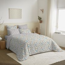 Pack complet housse de couette réversible pour lit 160 x 200 cm Tanya cyan