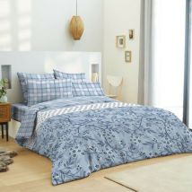 Pack complet housse de couette réversible pour lit 180 x 200 cm 'King size' Heart bleu