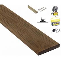 Deckibois - Kit terrasse complet en pin des landes sans nœuds 28X160 avec Lambourde, vis, cale de ventilation, plot pvc et Bande bitumineuse - lot :