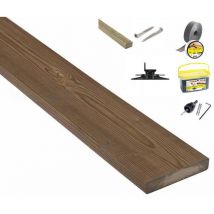 Kit terrasse complet en PIN DU NORD US avec Lambourde, vis, cale de ventilation, plot pvc et Bande bitumineuse - lot : 15m² - Longueur de lame : 2400
