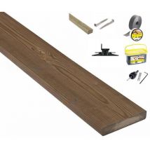 Kit terrasse complet en PIN DU NORD US avec Lambourde, vis, cale de ventilation, plot pvc et Bande bitumineuse - lot : 25m² - Longueur de lame : 2400