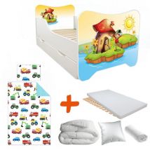 Bebegavroche - Pack Complet Avec Tiroir Et Lit Elfe Lit - 70 x140 cm