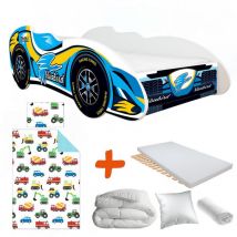Pack complet lit enfant Voiture Formule 1 Bluebird