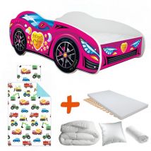 Bebegavroche - Pack complet Lit enfant Voiture Racing SweetCar