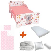 Bebegavroche - Pack complet Premium Lit enfant Koala Lit+Matelas & Parure+Couette+Oreiller