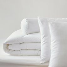 Blanreve - Pack Couette Blanrêve très chaude 260 x 240 + 2 Oreillers 60 x 60 + Polochon 160 Polycoton 'Confort' traité Anti Acarien
