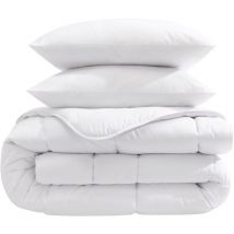 Someo - Pack couette mi-saison 350g et oreiller éco naturel moelleux enveloppe coton bio 200x200