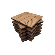 Mccover - Pack dalle de terrasse 1m² bois composite modular (11 pièces 30 x 30 cm) - Coloris - Terre cuite, Largeur - 30 cm, Longueur - 30 cm