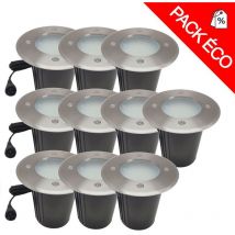 Pack de 10 spots 230V encastrables extérieurs 7W 60LED 6000K Limão