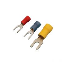 Electro Dh - Pack de 100 uds Terminales Fastom horquilla 4.3 mm. para cables de 4 a 6 mm² Color Funda Amarillo 10.925/4.3/A 8430552143658