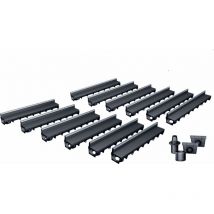 MEA - Pack de 12 caniveaux park avec grille à fente + e-blade l en Inox