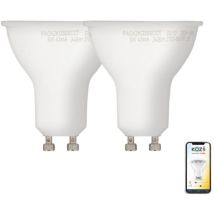 Pack De 2 Ampoules Led Connectées Multi-blancs (2700 À 6500 Kelvins), Gu10 Spot 5w Cons. Variation De Luminosité - Pack2kg50scct - Kozii