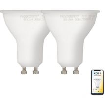 Pack de 2 Ampoules led connectées multi-blancs (2700 à 6500 kelvins), GU10 Spot 5W cons. Variation de luminosité - PACK2KG50SCCT - Kozii