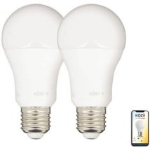 Pack de 2 Ampoules led connectées éclairage multi-blancs, E27 A60 Opaque 9W cons. Variation de luminosité - PACK2KE806GCCT - Kozii
