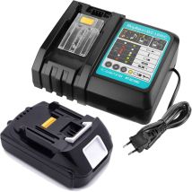 Pack De 2) Batterie 3000mah 18v Pour Makita Bl1850b Bl1815 Bl1830 Bl1860b 194205-3 194204-5 & Avec Interface Usb Chargeur Li-ion 3.0a Pour Makita 