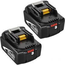 Powerwings - pack de 2) Batterie de Remplacement pour Makita BL1850B 18V 5,0Ah BL1850 BL1860B BL1860 BL1830B BL1840B BL1840 BL1890 BL1835 BL1845
