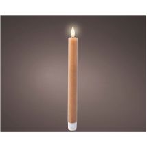Pack de 2 bougies led brun, ø2,2x24,5cm. luminéo