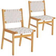 Vs Venta-stock - Pack de 2 chaises Kurt Blanc en cuir recyclé