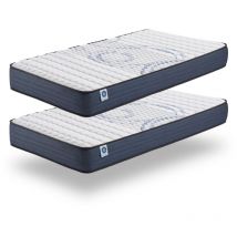Naturalex - Pack de 2 colchones Perfect Sleep 80x200 cm - Soporte de Látex Azul - Viscoelástica hr - Núcleo de Poliuretano - 7 Zonas de Confort