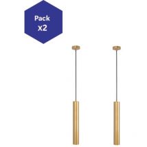 Alpinaluz - Pack de 2 Lámparas Colgantes Modernas 'riom' - GU10-40cm