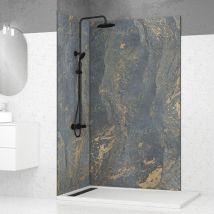 Pack de 2 Panneaux Muraux Pierre Venus 90+120x210 cm avec Profilés NOIR MAT - STONE'IT