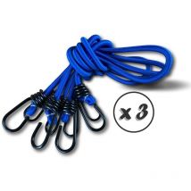Kibros - Pack de 2 sandows avec crochets Résistance à la rupture 40 kg ø 8 mm x 1 m - Quantité x 3 - Pack 2 sandows