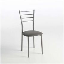 Kitcloset - Pack de 2 sillas Berlin estructura gris tapizado gris, 90 cm(alto)38 cm(ancho)38 cm(largo)