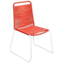 Lolahome - Pack de 2 sillas de jardín Antea apilables ergonómicas de Cuerda y Acero Coral -